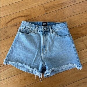 BDG Light Blue Frayed Hem Jean Shorts